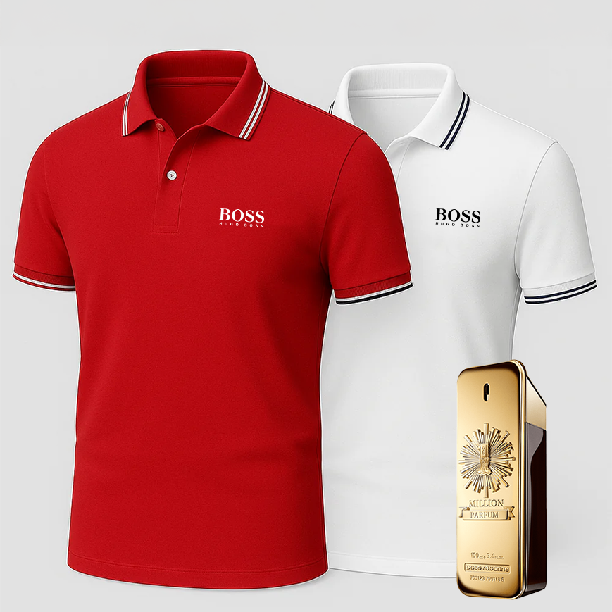 [BUY 1 GET 2] Premiere Polo Shirt Kit – 2 Premium Polos + Free Luxury Fragrance