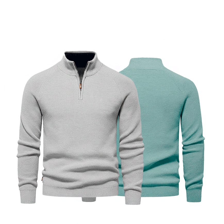 Zipped Collar Sweater R&L + Free Watch
